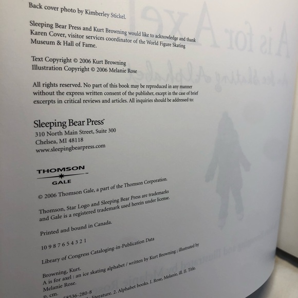 A is for Axel: An Ice Skating Alphabet by Browning, Kurt Beautiful Hardcover - Picture 4 of 14